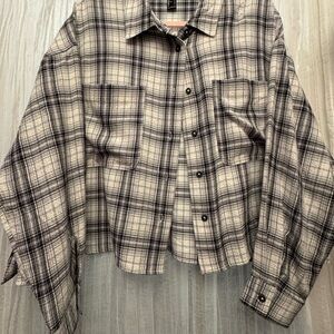 Forever 21 Plaid Button-Up Crop Shirt. Never Worn.